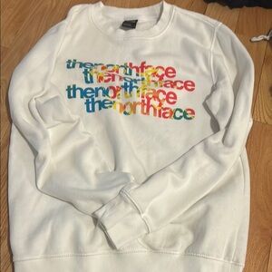 The North Face White Sweatshirt with Multicolor Logo
